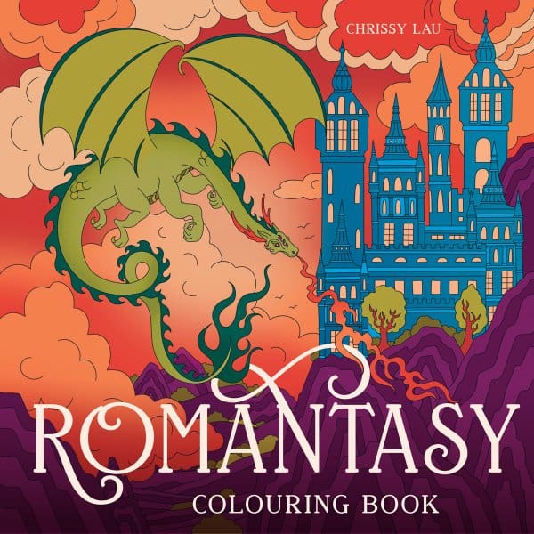 Cover of Romantasy Colouring Book illustrated by Chrissy Lau